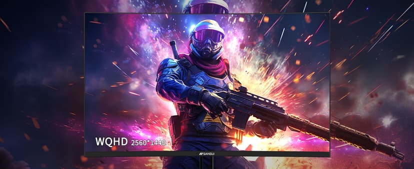 SANSUI 32-Inch Curved Gaming Monitor WQHD 2560 x 1440 180Hz Curved 1500R -Fast VA,1ms(OD), HDR, 300nits, sRGB 125%, DCI-P3 95%, FreeSync, HDMI x2, DP1.4x2(DP Cable Included)