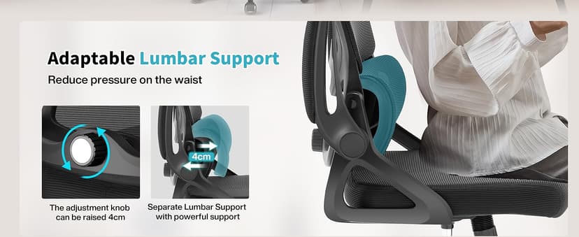 Ergonomic Office Chair,Mesh Office Chair with Lumbar Support,High Back Desk Chair with Flip-up Arms,400 lbs Big and Tall Computer Chair with Headrest,Comfy Desk Chairs