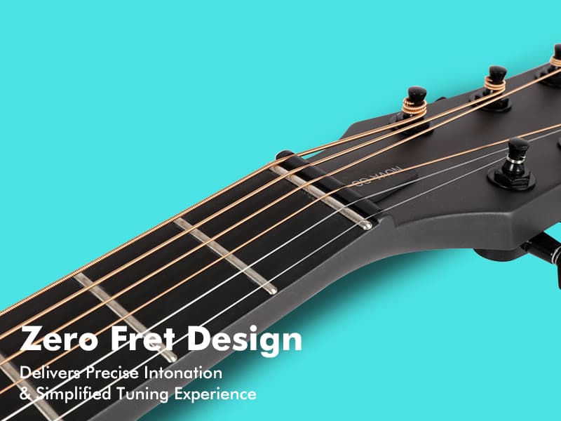 Enya Nova Go Carbon Fiber Travel Acoustic Guitar | 1/2 Size Lightweight Moisture-Proof Guitara | Adult & Beginner Portable Guitar with Gig Bag & Accessories (Black)