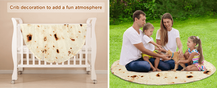 mermaker Burritos Tortilla Swaddle Blanket Baby for Toddler Newborn, 285 GSM Soft Flannel Taco Wrap Blanket Funny Gifts for Baby Shower Boys Girls, 36 inch B0DYJDBW21