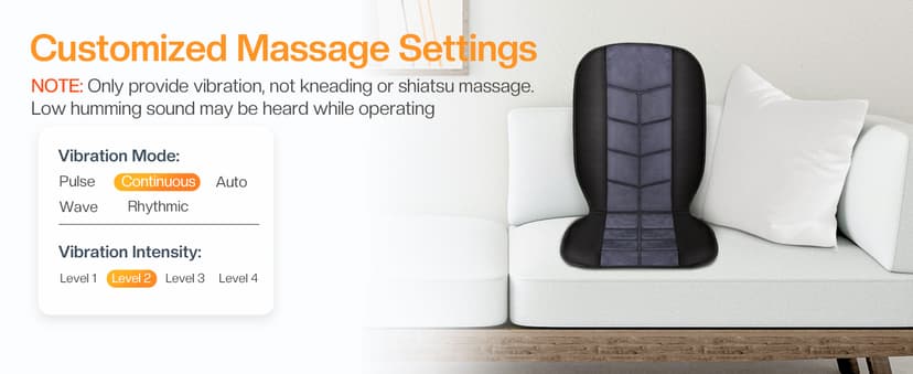 CILI Massage Chair Pad,Back Massager with Heat,Massage Seat Cushion with 10 Vibration Motors,30-60-90 Minutes Heating Options,Chair Massager for Office Chair, Home Office Use