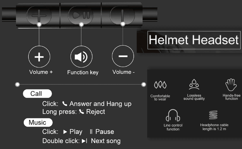 Fydun Helmet Headphone- Helmet Speakers - Motorcycle Helmet Bluetooth Headset,Helmet Headset Headphone Speakers Support Hands- Calling Motorcycle Sports