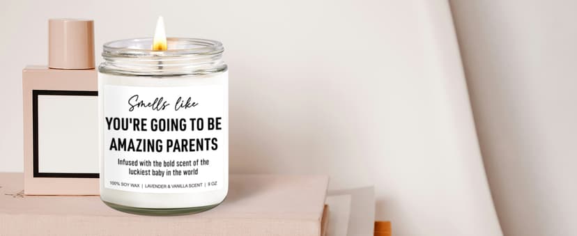 Cute Candle, New Parents Gifts for Couples, New Mom & Dad - Funny Christmas, Pregnancy, Gender Reveal Gifts for Parents to Be, Expecting Mom, 1st Time Mommy to Be, New Dad - 9 oz