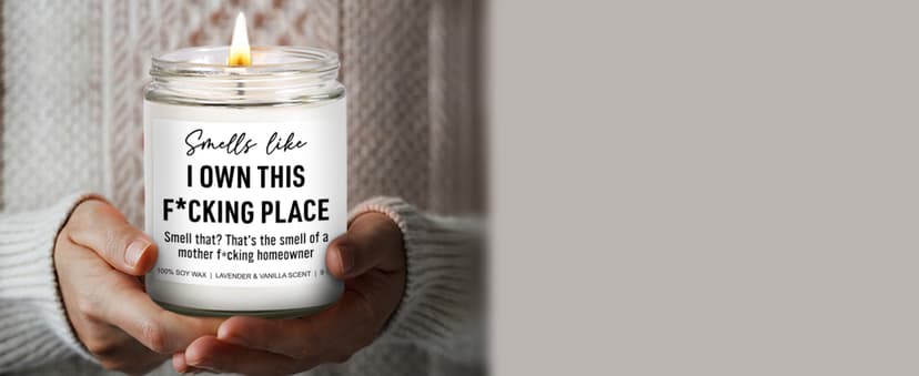 Funny Scented Candle, House Warming Gifts New Home, Housewarming Gifts for Women, Men, Couple, New Homeowner - First Apartment Essentials - Closing Presents for Home Buyers - 9 oz