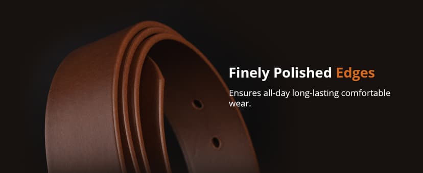 Buffway Men’s Full Grain Leather Belt – Solid One-Piece Leather, 1.5” Wide for Jeans & Business Casual, Gift Box Included