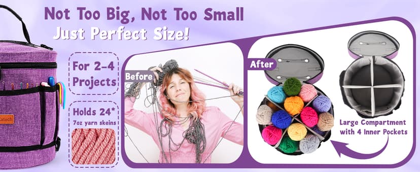 Katech Crochet Kit for Beginners, Beginner Crochet Kit for Adults-Crochet Kits Includes Crochet Hooks Knitting Bag Crochet Yarn for Crocheting Instruction Knitting Kit Crochet Supplies Gift