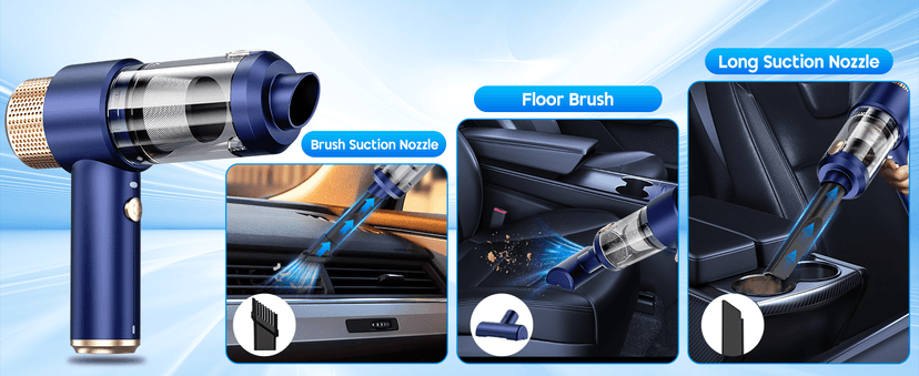 JONYJ Handheld Car Vacuum Cleaner, 16000PA Hand Held Vacuum Portable Cordless, 2 in 1 Air Duster and Vacuum Cleaner with LED Light, Multi-Nozzles, 120W High Power Mini Vacuum for Home, Pet, Office