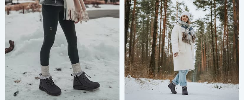 SHIBEVER Winter Boots for Women Snow: Fur Lined Warm Ankle Boots - Adjustable Water Resistant Outdoor Zipper Snow Shoes