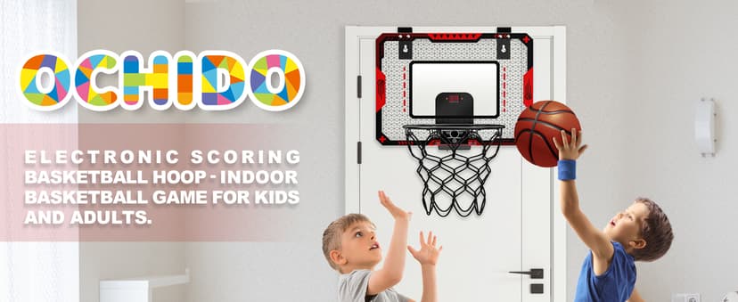 Indoor Basketball Hoop for Kids 5 6 7 8 9 10+Years Old Boys,Mini Basketball Hoop Over The Door Mini Hoop with Electronic Scoreboard & 3 Balls,Kids Basketball Hoop Sport Toys for Gift for Boys Age 5-10