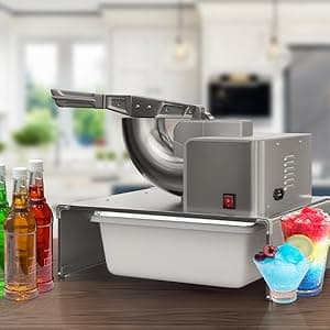 VALONDINO Snow Cone Machine Shaved Ice, 500LB/H Commercial Ice Crusher Shaved Ice Machine Fluffy, 300W Industrial Commercial Big Ice Shaving Machine for Snow Cones for Home Party