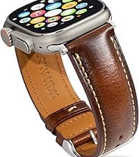 Gomvadr Italian Leather Watch Band Tuscany Natural Vegetable-Tanned Top Grain Genuine Leather Strap,18mm 19mm 20mm 21mm 22mm XL XXL Quick Release Replacement Watch Bands for Men and Women Thick and Soft