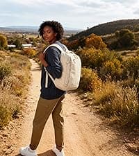 BAGSMART College Laptop Backpack, Travel Backpack for Women, Quilted Casual Daypack, Water-Resistant Bookbag for 15.6 Inch Laptop, Black