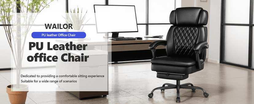 400lbs Executive Office Chair with Foot Rest for Heavy People, Ergonomic Big and Tall Desk Chair with Adjustable Headrest, High Back PU Leather Comfy Heavy Duty Computer Chair with Spring Cushion