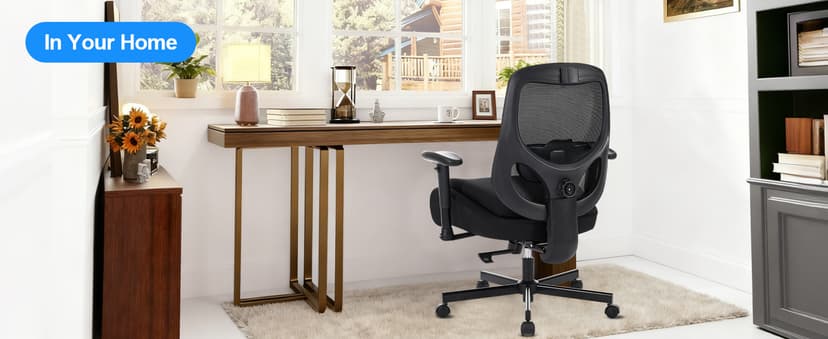 BOSMILLER Big and Tall Office Chair with Wide Thick Seat Cushion for Heavy People,700lbs Ergonomic Mesh Desk Chair with Adjustable Lumbar Support and Armrests for Adults Sitting All Day