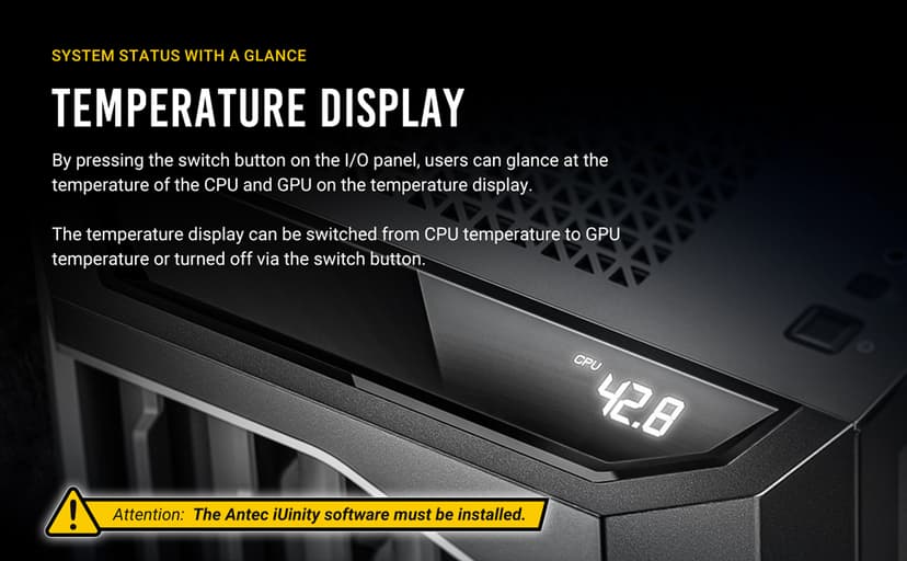 Antec Performance 1 FT, Full Tower, RTX40 Fully Compatible, Temp Display, 4 x Storm T3 PWM Fans, Type-C, Dual TG Side Panels, Removable Top Bracket, High Airflow Mesh Front Panel, E-ATX PC Gaming Case