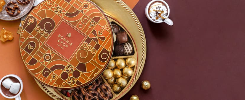 Holiday Chocolate Gift Basket- Thanksgiving and Christmas Nut and Candy Gift Box for Men, Women, Families, Corporate- Bonnie and Pop