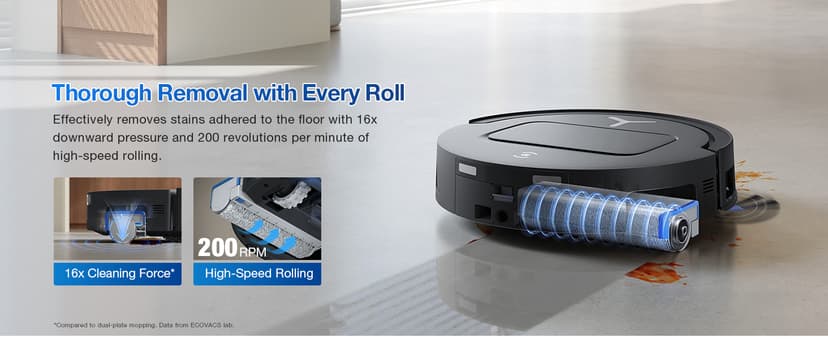 ECOVACS DEEBOT T80 Omni Robot Vacuum and Mop, 18,000Pa Suction, OZMO Roller Mop with TruEdge, Zero-Tangle Brush, AI Navigation, All-in-One Station