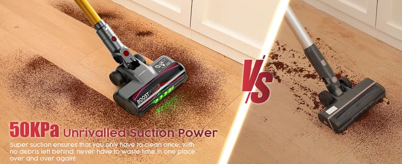 UNINELL HOME Cordless Vacuum Cleaner, 50000Pa 580W 70Mins Vacuum Cleaners for Home,Anti-Tangle Stick Vacuum Self-Standing, Handheld Vacuum Rechargeable for Pet Hair/Carpet/Floor,LED Display