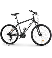 Outroad 26 Inch Folding Mountain Bike, 21 Speed Full Suspension High-Carbon Steel MTB Foldable Bicycle, Dual Disc Brake Non-Slip Folding Bikes for Adults/Men/Women, Black, Orange and Green