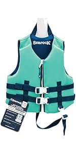 SearocK Children’s Life Jacket – US Coast Guard Approved Infant & Youth Life Vest for Boating, Fishing & Water Sports – Kids & Toddler PFD with Secure Buckles