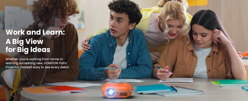 Mini Projector with Two -Way Bluetooth, Portable Projector for Home Theater Use, Support 1080P for Outdoor Projector/Movie Projector Compatible with HDMI, USB, Laptop, TV Stick (Orange)