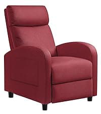 JUMMICO Recliner Chair Adjustable Home Theater Single Recliner Sofa Furniture with Thick Seat Cushion and Backrest Modern Living Room Recliners (Fabric, Aurora Grey)