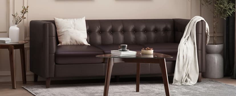 Fuloon Faux Leather Couch Cushion Slipcover, Waterproof Stretch Covers for Sofa, RV Chair Seat Cover, Individual Loveseat Couch Cushion Replacement, PU Leather Sofa Slipcovers(3 Pack, Brown)