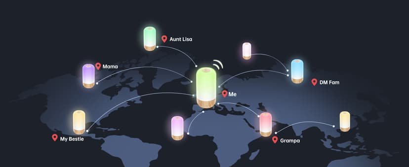 Long Distance Touch Lamp WiFi and Bluetooth Setup Relationship Best Friend Light Up Lamp Couple Gifts App Control (Set of 2)