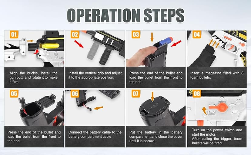 Realistic Toy Foam Blaster Gun - Electric Sniper Rifle with Scope 120 Soft Bullets 3 Magazines, Automatic Dart Gun for Boy Ages 8-12 Years Old, Indoor Outdoor Gifts for Adult Kid Christmas Birthday