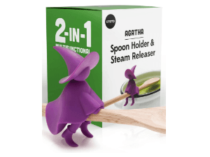 OTOTO New HopTop Frog Spoon Holder for Stove Top - Spoon Rest for Stove Top and Steam Releaser, Cute Kitchen Accessories, Cooking, Cool Gadgets, Fun Kitchen Gifts, White Elephant Gifts