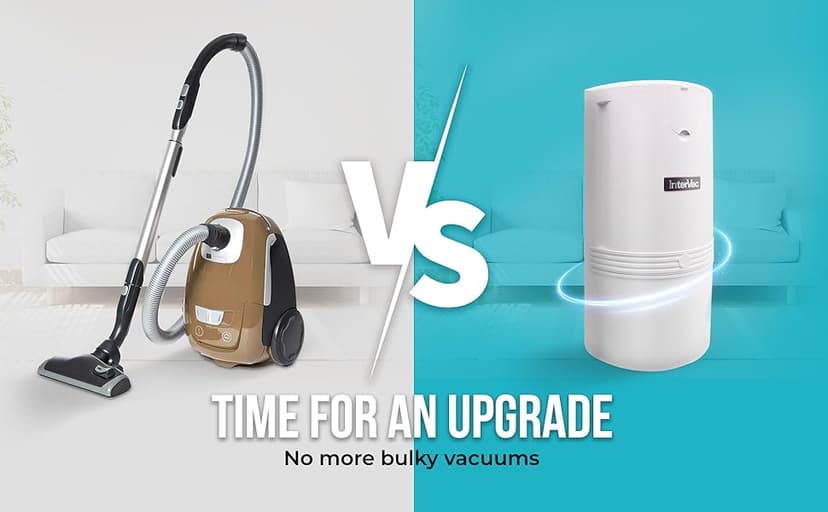 InterVac CondoVac Wall-Mounted Central Vacuum System | UL-Certified, Made in USA | Compact Built-in Vacuum for Condos, Townhomes, Apartments, and Garages