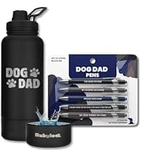 Funny Dog Dad Gift Pen Set – 5 Black Ink Ballpoint Pens with Stylus Tip & Metal Barrel with Doggy-Themed Quotes – Cool Dog Dad Gift for Men for Christmas, Stocking Stuffers, Birthday, Father’s Day