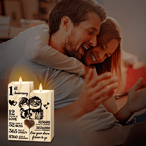 1st Anniversary Wedding Gifts for Wife, Couples Gifts Candlestick,1st 1 Year Wedding Anniversary Birthday Gifts for Wife from Husband,Wedding Anniversary Presents for Girlfriend,One Year for Her
