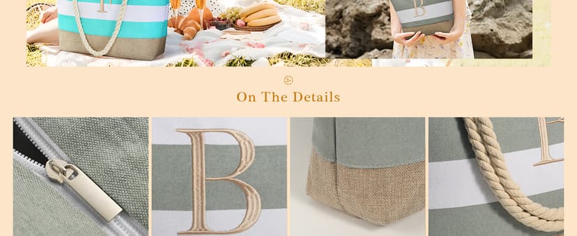 YOOLIFE Beach Bags for Women - Travel Canvas Beach Tote, Pool Waterproof Bag, Travel Essentials, Gifts for Women Birthday