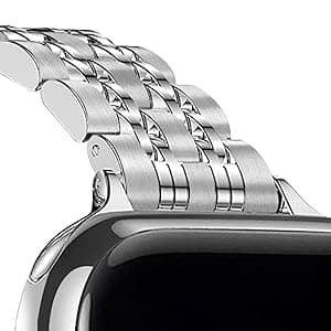 Slim Watch Band Compatible with Apple Watch 41mm 45mm 42mm 44mm 40mm 38mm Metal Stainless Steel Watchband Suitable for iWatch 10/9/8/7/6/5/4/3/2/1/SE Series Women Luxury Strap