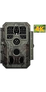 GardePro A3S Trail Camera (Non-Cellular, Non-WiFi), 64MP Photo & 1296P HD Video, 0.1s Trigger, 100ft No-Glow Night Vision, Motion Activated Wildlife Camera