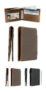 STAY FINE Top Grain Leather Wallet for Men | RFID Blocking | Extra Capacity Bifold Wallet with 2 ID Windows | Ultra Strong Stitching | Slim Billfold with 8 Card Slots | Gift for Him