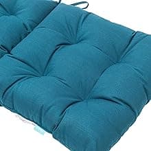 QILLOWAY Outdoor Rocking Chair Cushion 43.4x21 Inch, 100% Polyester Waterproof Patio Rocking Chair Cushion, High Back Weatherproof Chair Pad for Adirondack & Outdoor Furniture, Peacock Blue