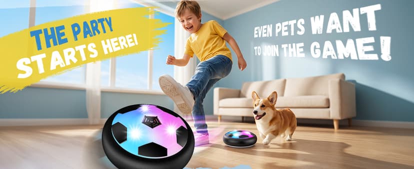 HopeRock Hover Soccer Ball Toys for 3-12 Year Old Boys Girls, Indoor and Outdoor Creative Toys for Toddlers with Foam Bumper, Birthday Gifts for 3 4 5 6 7 8+ Year Old Children's