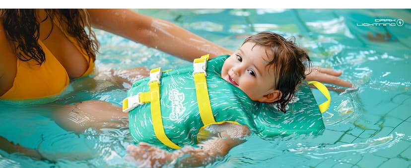Dark Lightning USCG Approved Infant Life Jacket 0-30 lbs, Toddler Swim Vest and Baby Life Vest for 1-3 Years, 20-30 lbs, Headrest, Leg Strap and Grab Handle