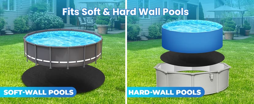 AquaJoyer 15' Round Thicker Heavy Duty Pool Liner Pad for Above Ground Pool, Pool Padding Underlayment for Pool Bottom, Protects Pool Prevents Punctures Weed Barrier Comfortable underfoot