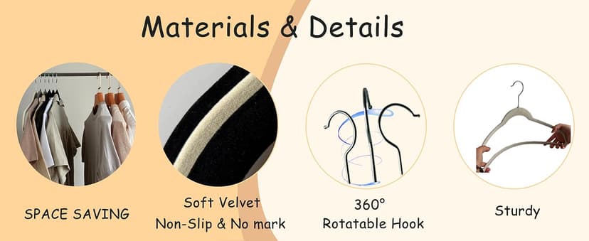 Urby Extra Wide Hangers for Plus Size Clothes, Ganchos para Colgar Ropa,21 Inch Super Plus Size Hangers Ideal for XL, XXL Shirts, Coats, Dresses, Etc. Velvet. Black. 24pk.