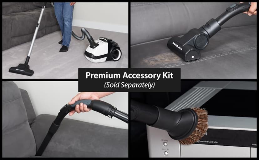 Soniclean WhisperJet C2 Canister Vacuum Cleaner - Ultra-Quiet Operation - U15 ULPA Filtration - Designed in Germany