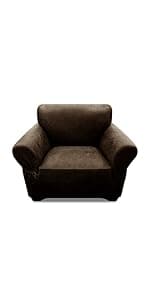 Pfrstuv Couch Cover Leather Look 3 Seater Couch Sofa Cover 1-Piece Sofa Slipcover Stretch Furniture Protector with Elastic Bottom & Pockets(Sofa, Coffee)