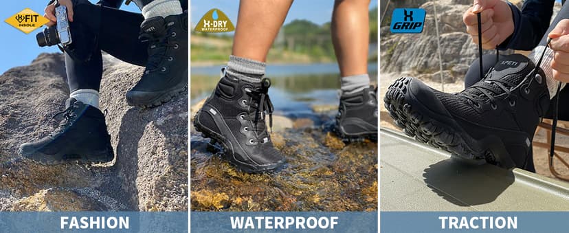 XPETI Women's Dimo Mid Waterproof Outdoor Hiking Boot Non Slip