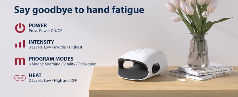 CINCOM Hand Massager - Cordless Hand Massager with Heat and Compression for Arthritis and Carpal Tunnel, Gifts for Women(White)