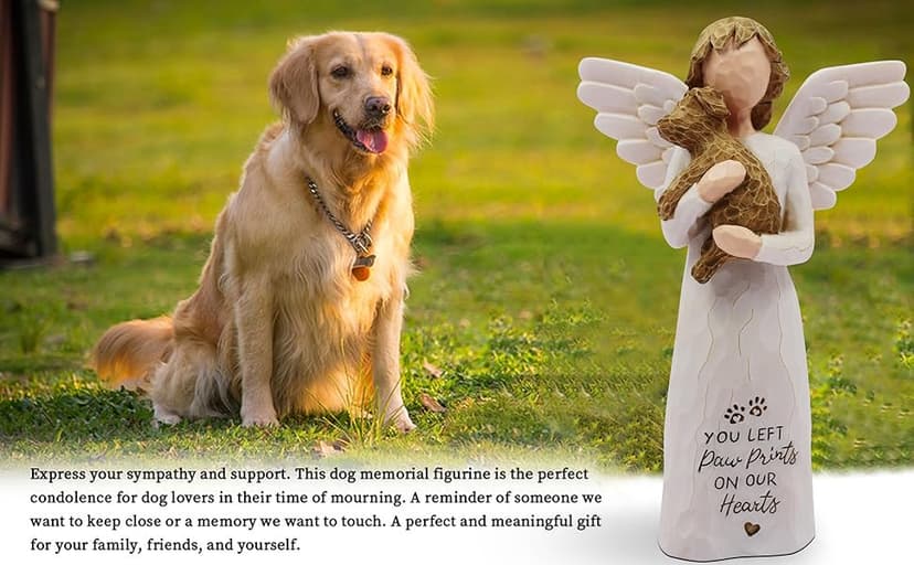 Dog Memorial Gifts for Loss of Dog Sympathy Gift - Pet Memorial Gifts for Dogs, Dogs Mom Gifts for Women, Friendship, Golden Retriever Gifts, Sculpted Hand-Painted Figure
