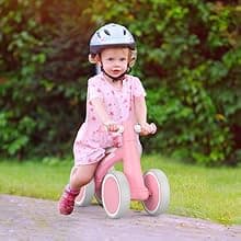 12-24 Months Toddler Bike, First Learning Ride on Toys, 4 Silent Wheels Indoor Outdoor Baby Walker, Pink New SEREED Baby Balance Bike for 1 Year Old Boy Girl, First Birthday Gift Toy B0B38JGP21