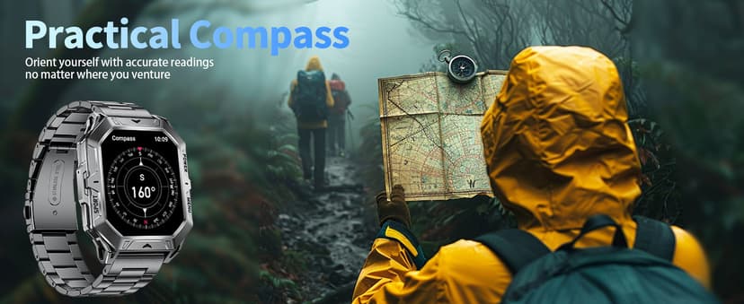 LIGE Military Smart Watches for Men(Answer/Make Calls),100-Day Battery Life,2.13" AMOLED Outdoor Sports Smartwatch with Compass,Heart Rate/Sleep Monitor Fitness Tracker for Android iOS,AI Voice