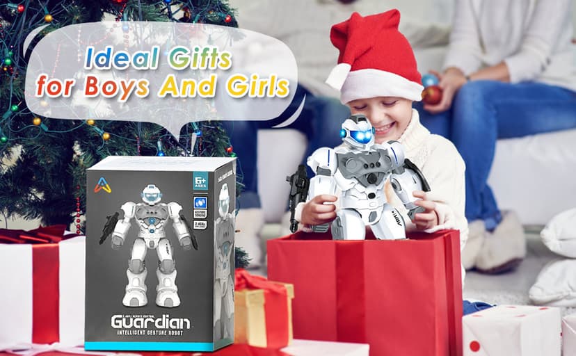 VAV Toys for 6-10 Year Old Boys Girls, Rechargeable Remote Control Robot Toy, Intelligent Programmable RC Robot with 2.4GHz Gesture Sensing, Christmas Birthday Gifts for Kids Age 6 7 8 9 10
